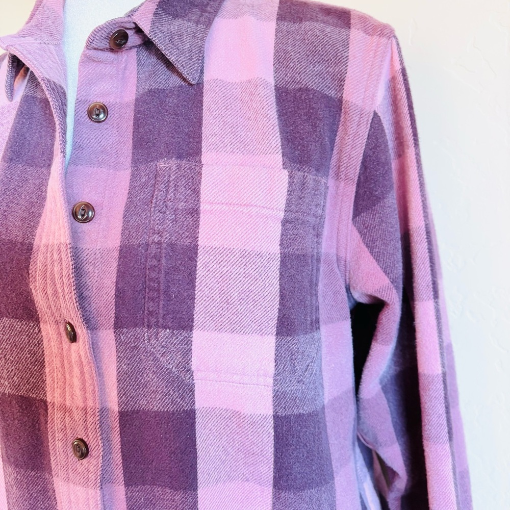 L.L. Bean Pink & Purple Plaid Flannel - Picture 4 of 12